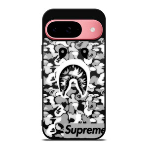 BAPE SHARK LOGO SUPREME BLACK WHITE Google Pixel 9 Case Cover BAPE SHARK LOGO SUPREME BLACK WHITE Google Pixel 9 Case Cover