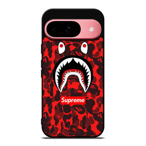 BAPE SHARK SUPREME CAMO RED Google Pixel 9 Case Cover BAPE SHARK SUPREME CAMO RED Google Pixel 9 Case Cover