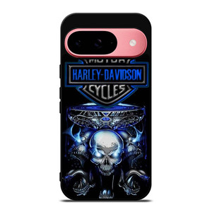 HARLEY DAVIDSON SKULL BLUE Google Pixel 9 Case Cover HARLEY DAVIDSON SKULL BLUE Google Pixel 9 Case Cover