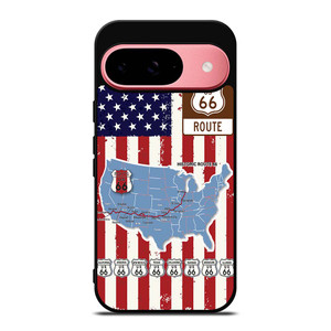 HISTORICAL ROUTE 66 USA FLAG Google Pixel 9 Case Cover HISTORICAL ROUTE 66 USA FLAG Google Pixel 9 Case Cover
