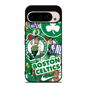 BOSTON CELTICS NBA STICKER BOMB Google Pixel 9 Pro Case Cover BOSTON CELTICS NBA STICKER BOMB Google Pixel 9 Pro Case Cover