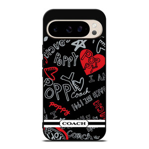COACH NEW YORK POPPY BLACK Google Pixel 9 Pro Case Cover