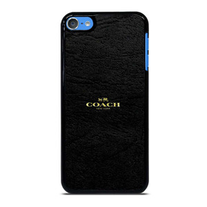 COACH NEW YORK BLACK LEATHER iPod Touch 7 Case Cover COACH NEW YORK BLACK LEATHER iPod Touch 7 Case Cover
