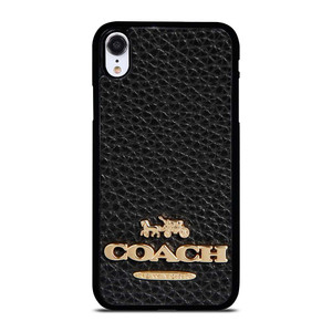 COACH NEW YORK BLACK LEATHER 2 iPhone XR Case Cover COACH NEW YORK BLACK LEATHER 2 iPhone XR Case Cover