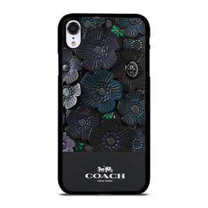 COACH NEW YORK BLACK TEA ROSE iPhone XR Case Cover