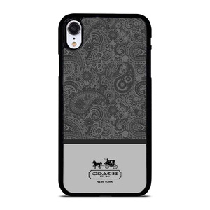 COACH NEW YORK GREY BATIK iPhone XR Case Cover COACH NEW YORK GREY BATIK iPhone XR Case Cover