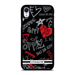 COACH NEW YORK POPPY BLACK iPhone XR Case Cover COACH NEW YORK POPPY BLACK iPhone XR Case Cover