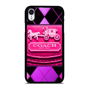 COACH NEW YORK PURPLE PINK LOGO iPhone XR Case Cover