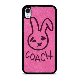 COACH NEW YORK RABBIT LEATHER PINK iPhone XR Case Cover COACH NEW YORK RABBIT LEATHER PINK iPhone XR Case Cover