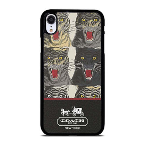 COACH NEW YORK TIGER FACE PATTERN iPhone XR Case Cover
