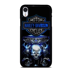 HARLEY DAVIDSON SKULL BLUE iPhone XR Case Cover