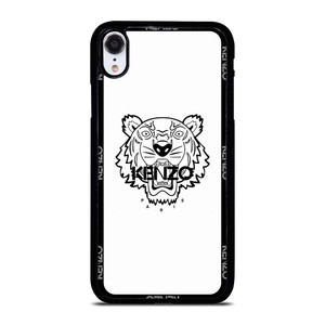 KENZO PARIS BORDERED LOGO WHITE iPhone XR Case Cover