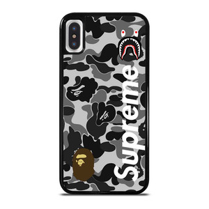 BAPE CAMO SHARK LOGO X SUPREME iPhone X / XS Case Cover