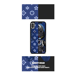 BEAR BRICK KAWS ROBOT BLUE iPhone X / XS Case Cover