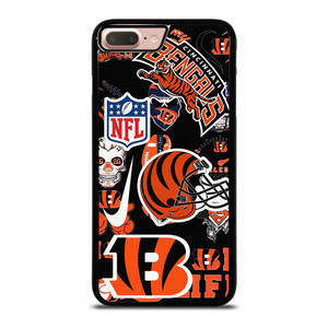 CINCINNATI BENGALS NFL STICKER BOMB iPhone 7 / 8 Plus Case Cover CINCINNATI BENGALS NFL STICKER BOMB iPhone 7 / 8 Plus Case Cover