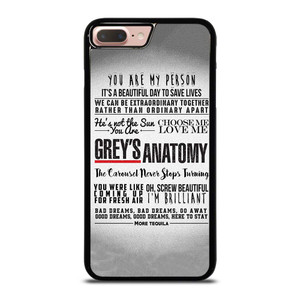 GREY'S ANATOMY QUOTES iPhone 7 / 8 Plus Case Cover GREY'S ANATOMY QUOTES iPhone 7 / 8 Plus Case Cover