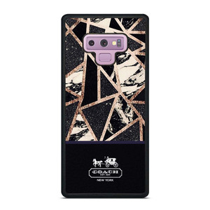 COACH NEW YORK GOLD BLACK TEXTURE Samsung Galaxy Note 9 Case Cover