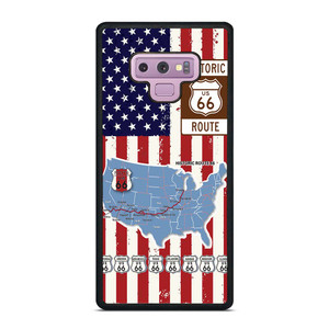 HISTORICAL ROUTE 66 USA FLAG Samsung Galaxy Note 9 Case Cover