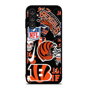 CINCINNATI BENGALS NFL STICKER BOMB Samsung Galaxy A14 Case Cover