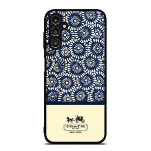 COACH NEW YORK BLUE FLORAL BATIK Samsung Galaxy A14 Case Cover