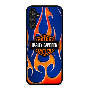 HARLEY DAVIDSON BLUE FLAME LOGO Samsung Galaxy A14 Case Cover