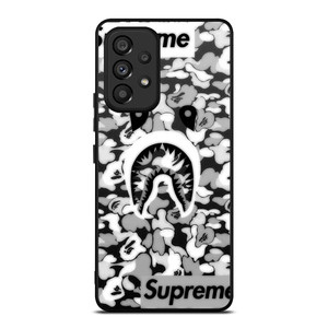 BAPE SHARK LOGO SUPREME BLACK WHITE Samsung Galaxy A53 Case Cover