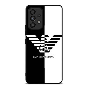 EMPORIO ARMANI WHITE BLACK Samsung Galaxy A53 Case Cover
