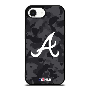 ATLANTA BRAVES BASEBALL BLACK CAMO iPhone 16e Case Cover