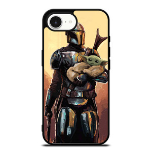 BABY YODA AND THE MANDALORIAN STAR WARS ART iPhone 16e Case Cover BABY YODA AND THE MANDALORIAN STAR WARS ART iPhone 16e Case Cover