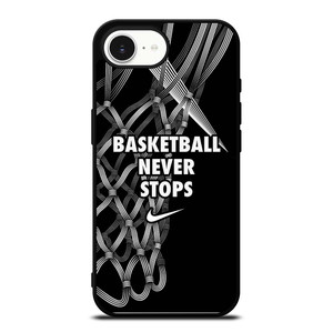BASKETBALL NEVER STOPS LOGO iPhone 16e Case Cover