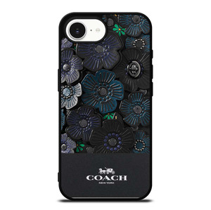 COACH NEW YORK BLACK TEA ROSE iPhone 16e Case Cover