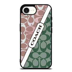 COACH NEW YORK LOGO PINK GREEN PATTERN ICON iPhone 16e Case Cover