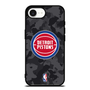 DETROIT PISTONS BLACK CAMO iPhone 16e Case Cover