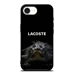 LACOSTE CROCODILE BLACK iPhone 16e Case Cover LACOSTE CROCODILE BLACK iPhone 16e Case Cover