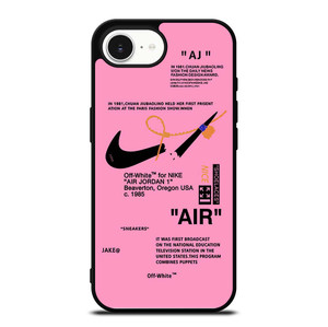 NIKE AIR OFF WHITE PINK iPhone 16e Case Cover