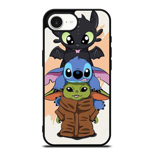 TOOTHLESS STITCH BABY YODA CUTE CARTOON iPhone 16e Case Cover