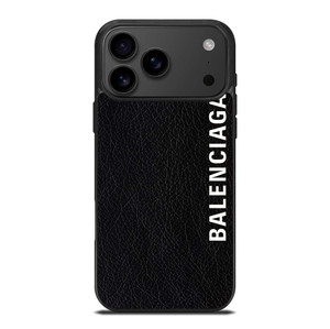 BALENCIAGA LEATHER BLACK iPhone 17 Pro Max Case Cover