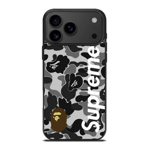 BAPE CAMO SHARK LOGO X SUPREME iPhone 17 Pro Max Case Cover