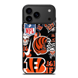 CINCINNATI BENGALS NFL STICKER BOMB iPhone 17 Pro Max Case Cover