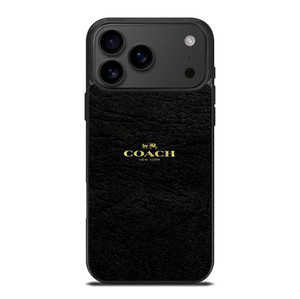 COACH NEW YORK BLACK LEATHER iPhone 17 Pro Max Case Cover