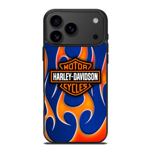HARLEY DAVIDSON BLUE FLAME LOGO iPhone 17 Pro Max Case Cover