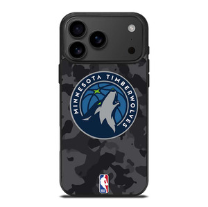 MINNESOTA TIMBERWOLVES BLACK CAMO iPhone 17 Pro Max Case Cover