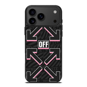 OFF WHITE LOGO BLACK PINK iPhone 17 Pro Max Case Cover
