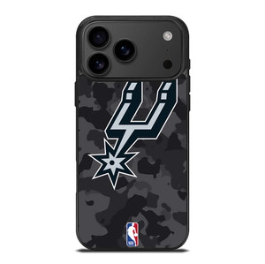 SAN ANTONIO SPURS BLACK CAMO iPhone 17 Pro Max Case Cover