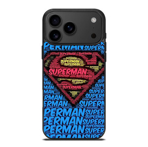 SUPERMAN TYPOGRAPHY LOGO iPhone 17 Pro Max Case Cover