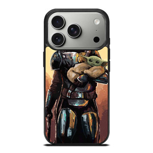 BABY YODA AND THE MANDALORIAN STAR WARS ART iPhone 17 Pro Case Cover