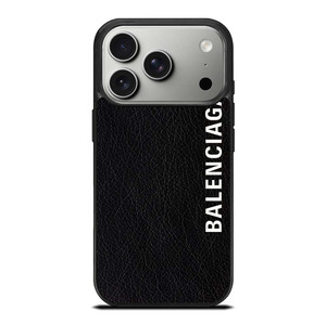 BALENCIAGA LEATHER BLACK iPhone 17 Pro Case Cover