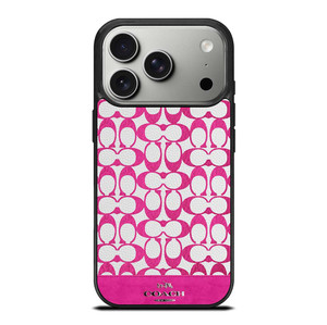 COACH NEW YORK LOGO PATTERN PINK EMBLEM iPhone 17 Pro Case Cover