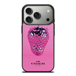 COACH NEW YORK LOGO SILVER STRAWBERRY ICON iPhone 17 Pro Case Cover
