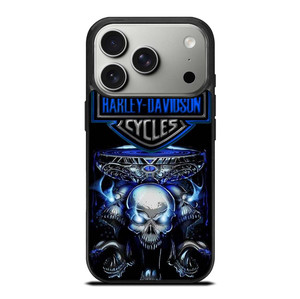 HARLEY DAVIDSON SKULL BLUE iPhone 17 Pro Case Cover